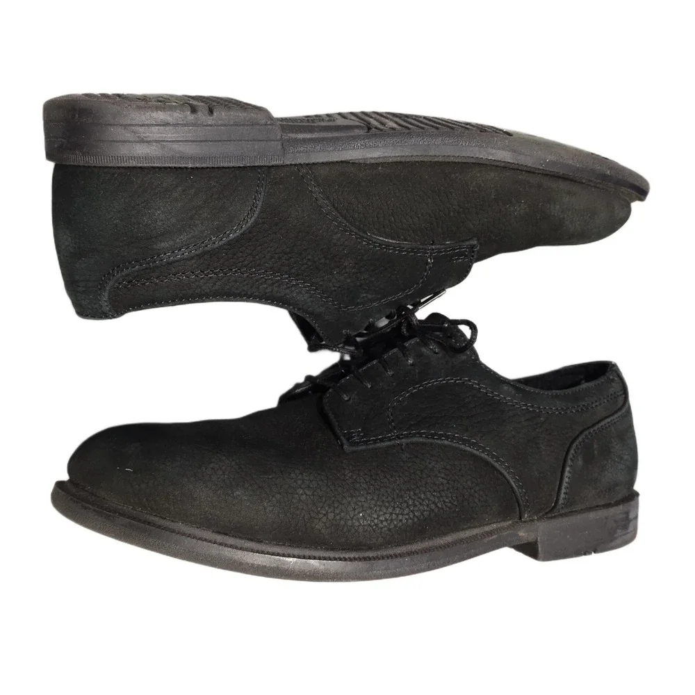 Deer Stags Buck Oxford Shoes Mens US 10M Black Genuine Leather Comfort Lace Up